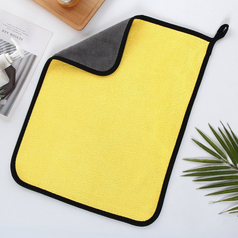 Car Towel Rag, Two-Color Double-Sided Ultra-High-Density Towel, Thickened Absorbent Coral Fleece Cleaning Car Wash Towel, Car Wiping Towel - Image 3